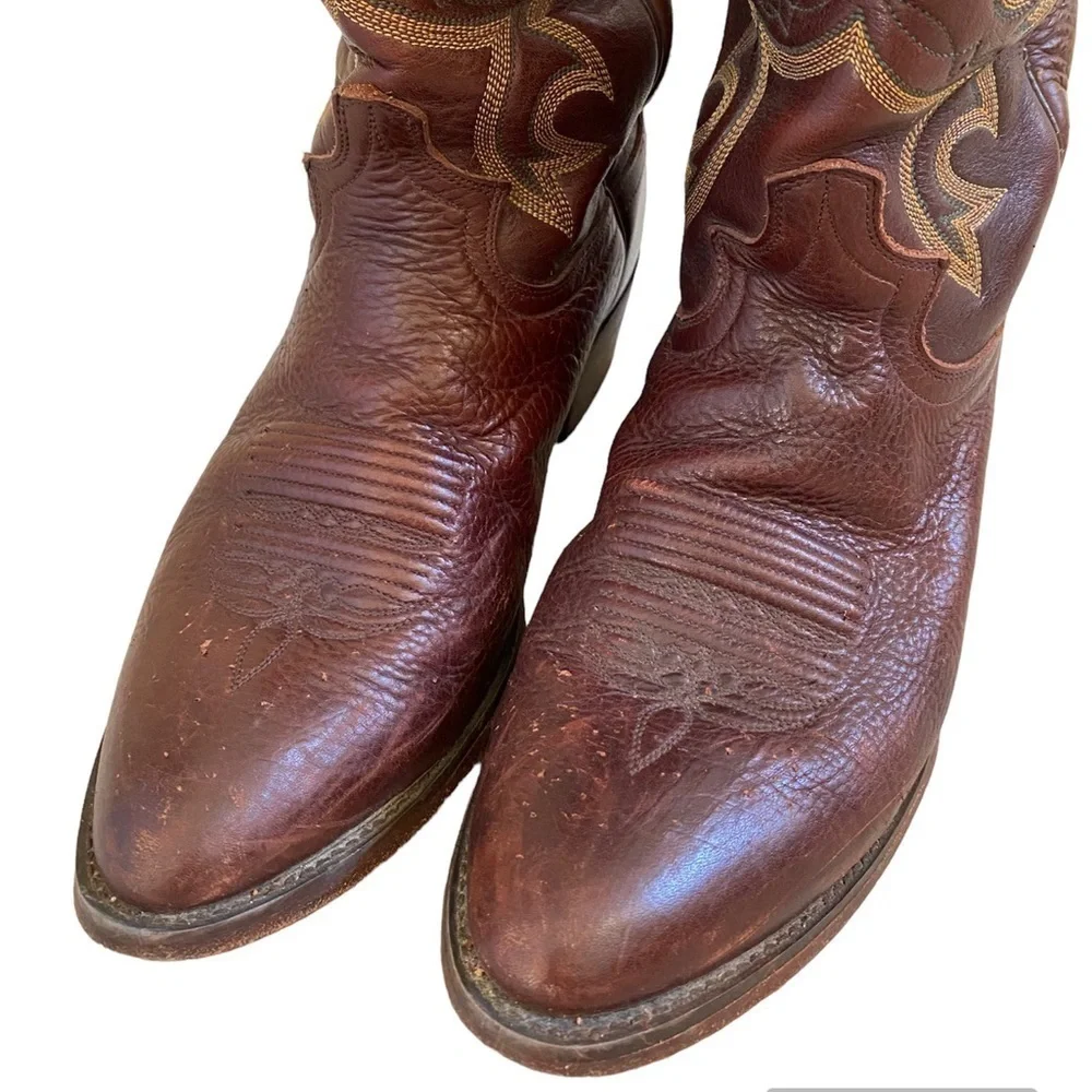 Justin Men’s Western Boot Chocolate Brown Leather Mallorca 1472 Size 10 EE